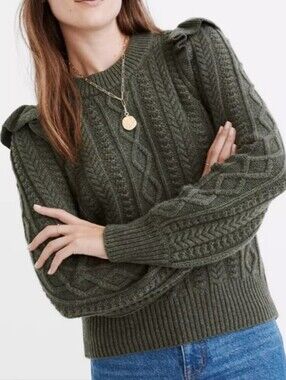 Hollydene Ruffle-Shoulder Pullover Sweater Size M